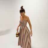 Multicolor Striped Maxi Dress