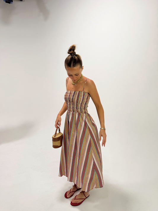 Multicolor Striped Maxi Dress