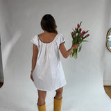 Kara Baby Doll Dress (White)