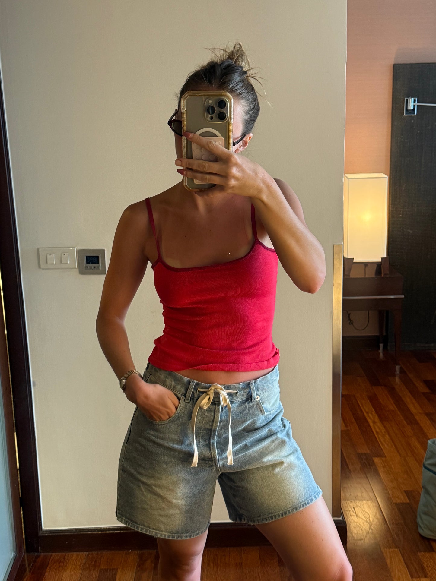 Denim Tie Shorts