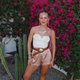 Rosette Bustier Top