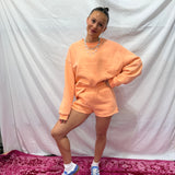 Peach Sweat Shorts Set