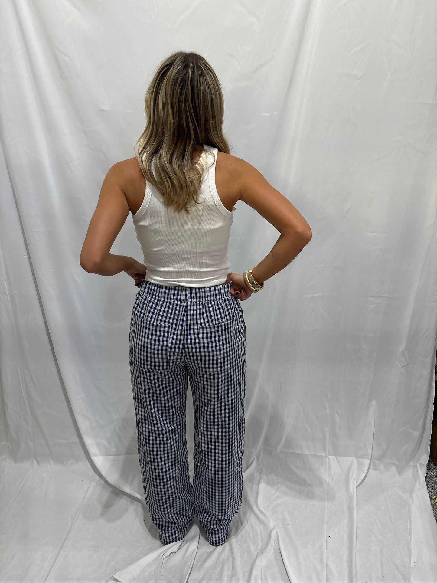 Gingham Print Pants