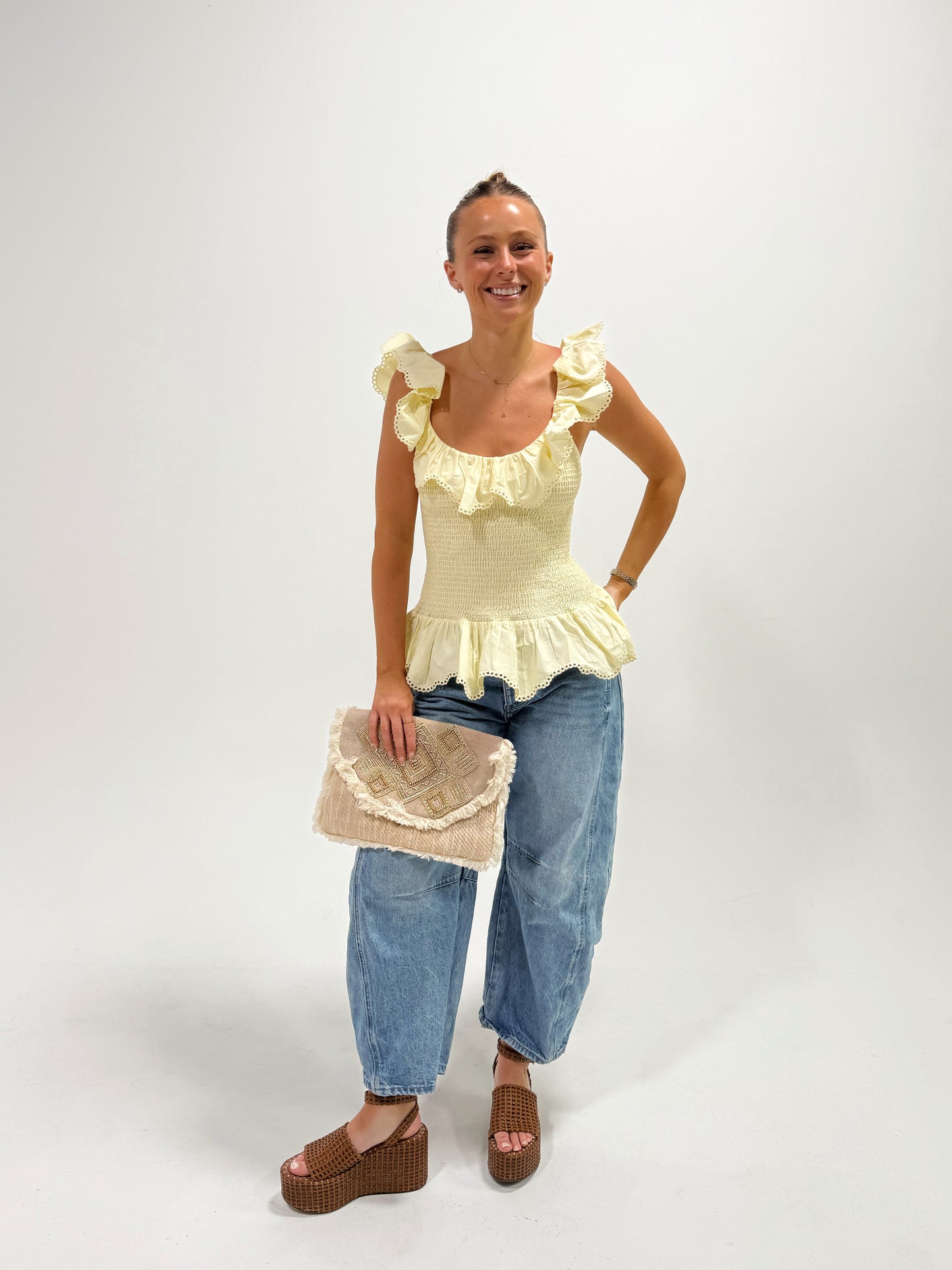 Sunshine Smocked Ruffle Top