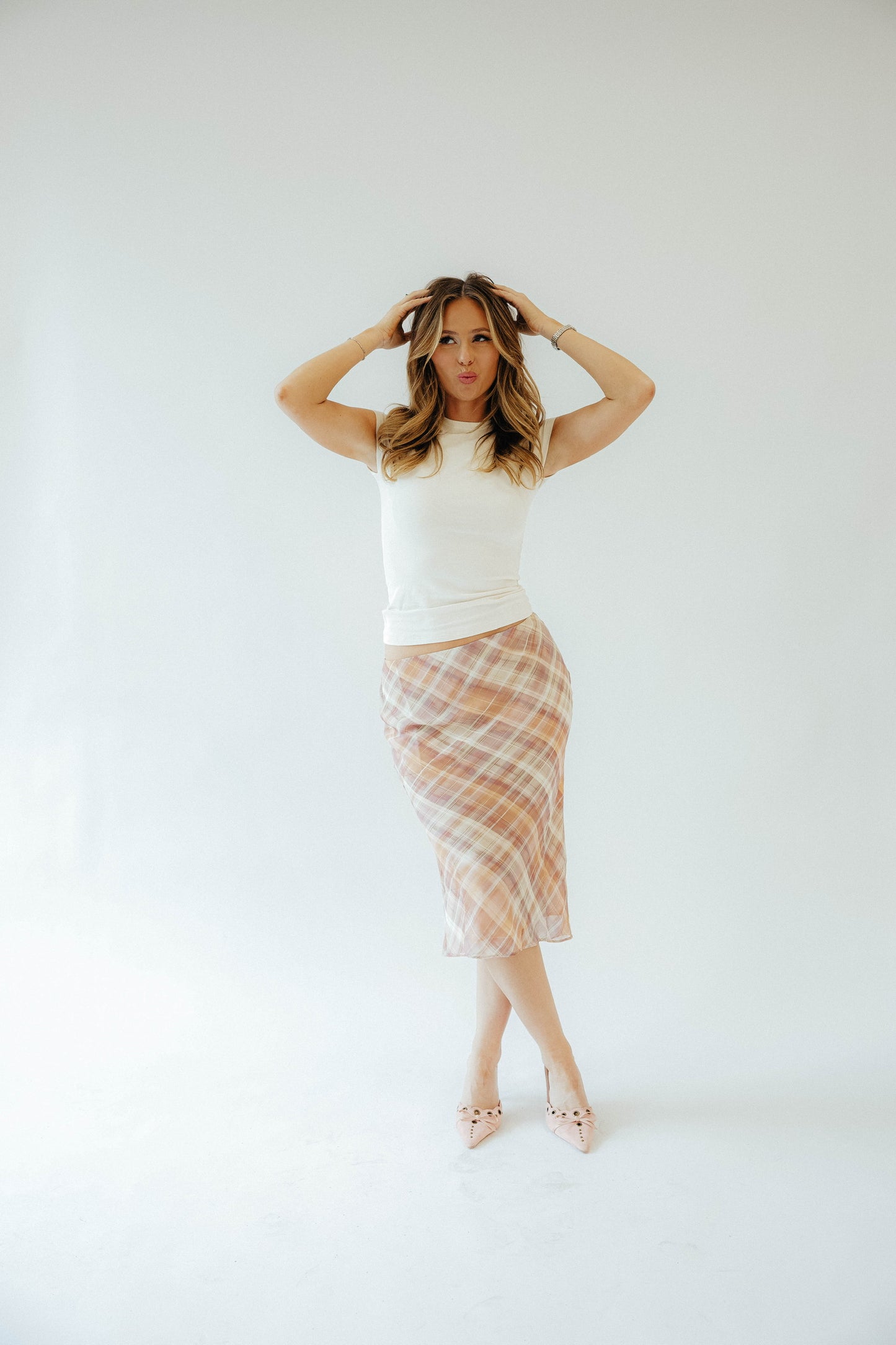 Charlotte Plaid Midi Skirt