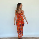 Orange Floral Maxi Dress
