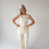 Sleeveless Floral Button Front Top