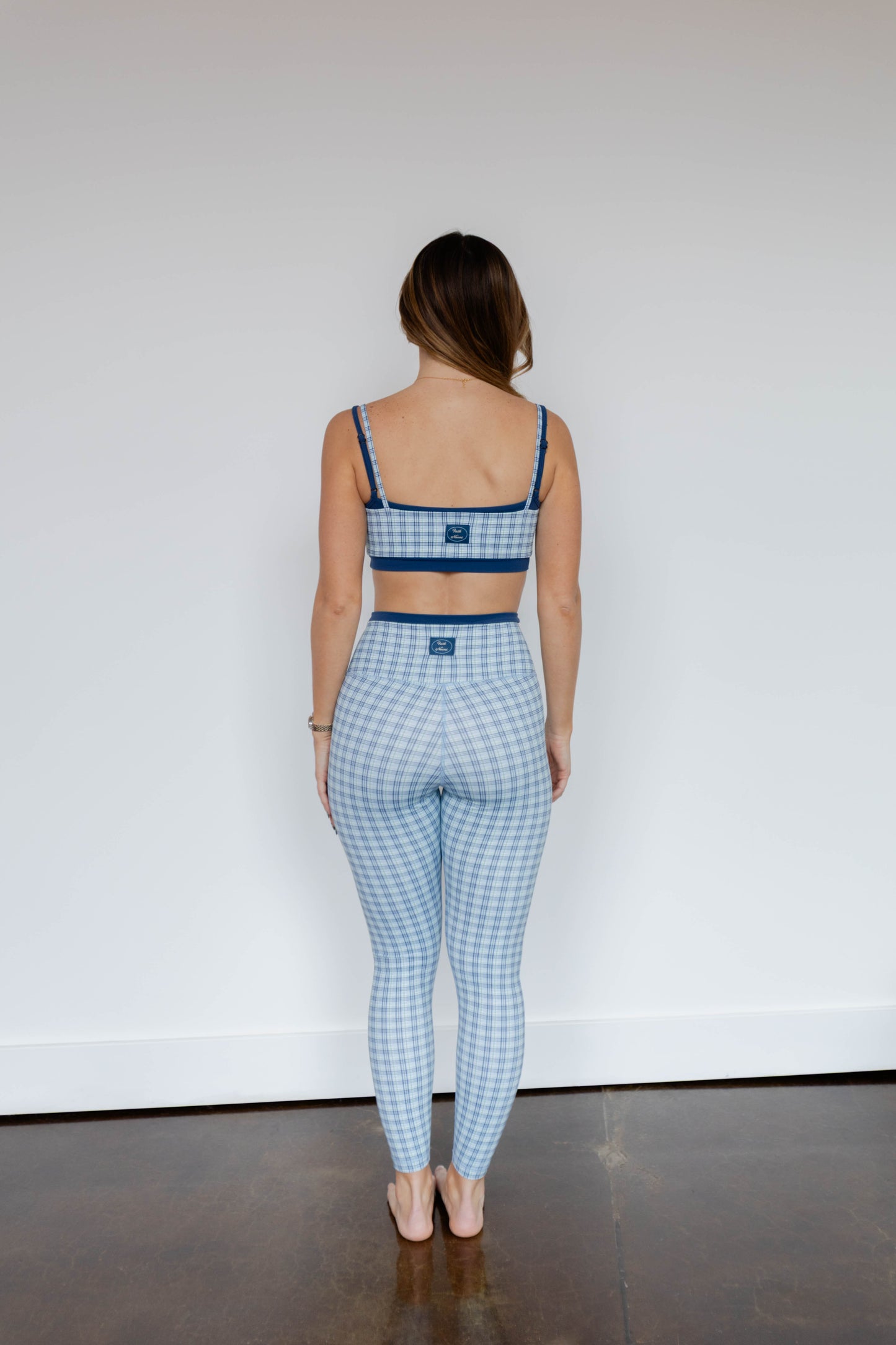 Blue Plaid Double Layer Bra