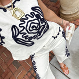 Embroidered Denim Top