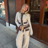 Contrast Knit Pants