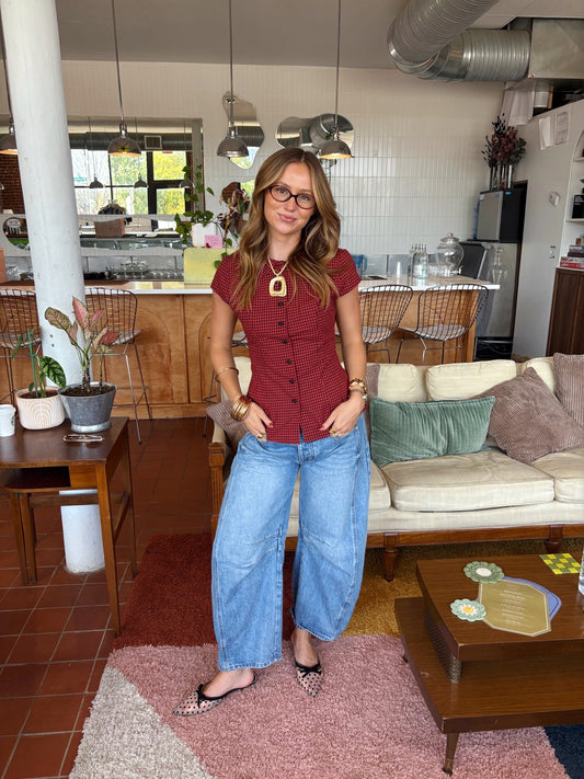 Maci Checkered Tie Shirt