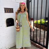 Lyla Gingham Bow Front Maxi Dress