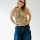Olive Polka Dot Top