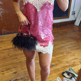 Pink Sequin Mini Dress