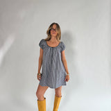 Kara Baby Doll Dress (Black Gingham)