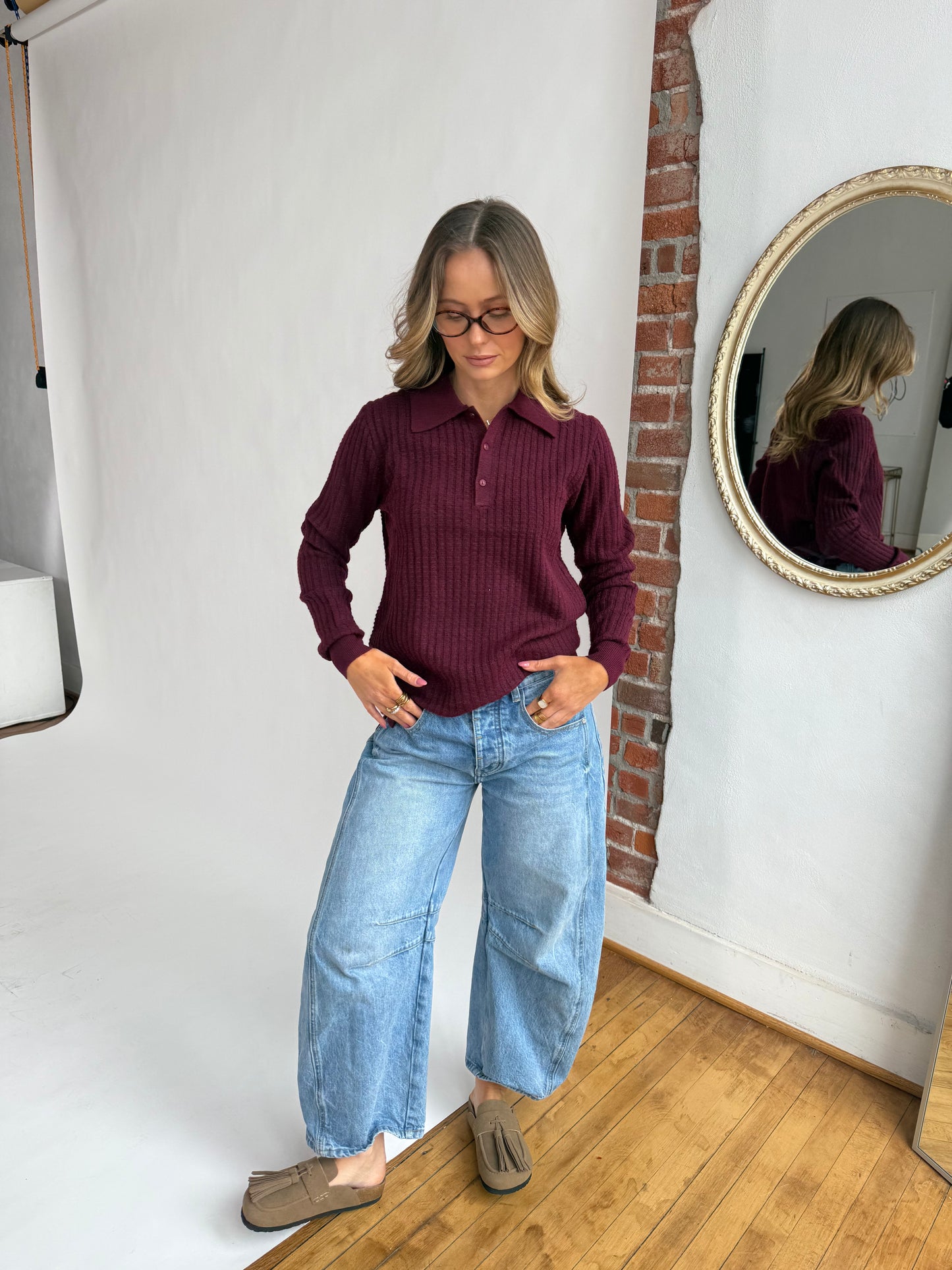 Collared Cherry Sweater