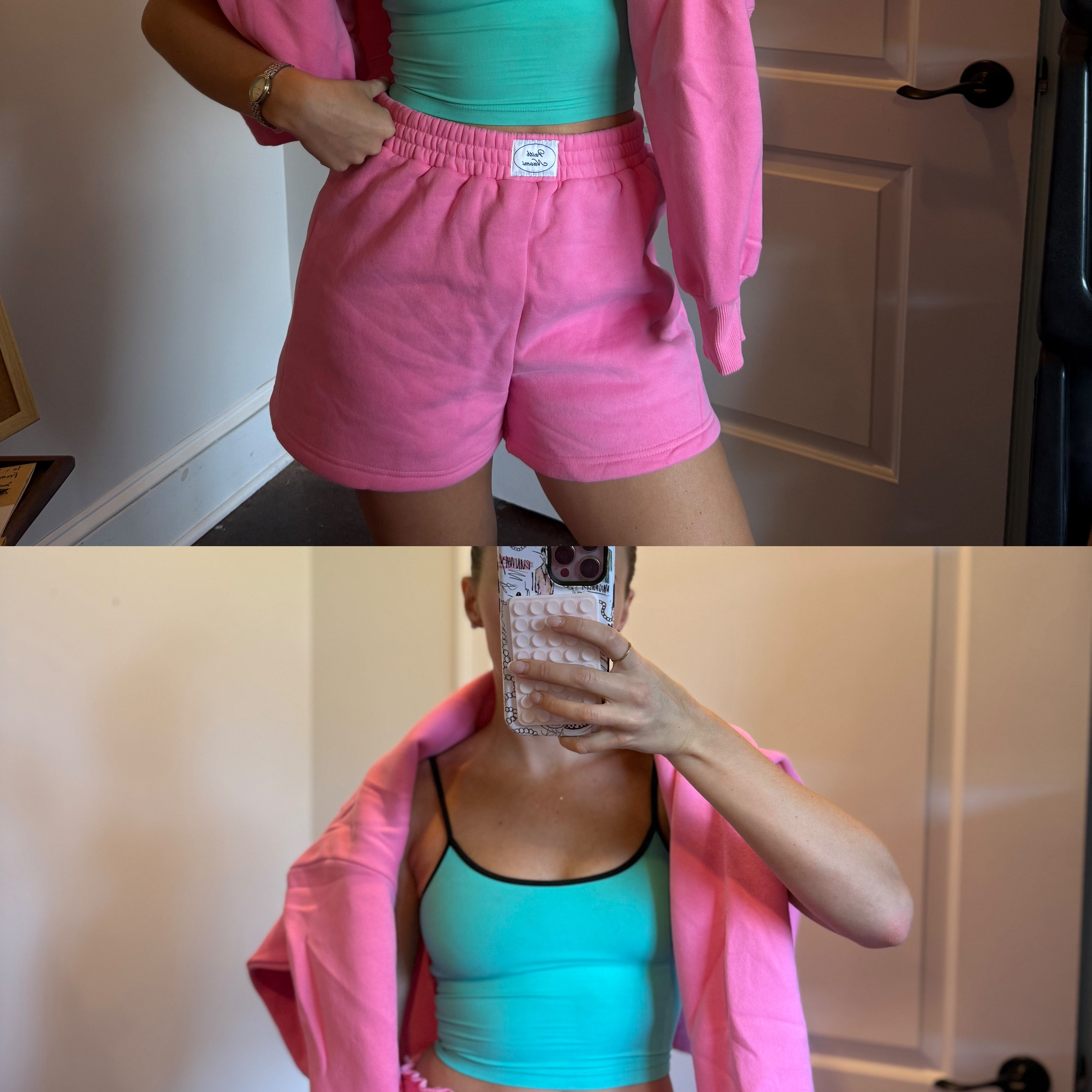 Fleece Lounge Shorts (Pink)