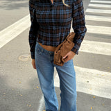 Blue Plaid Blouse
