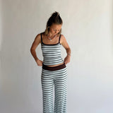 Blue Mocha Striped Set