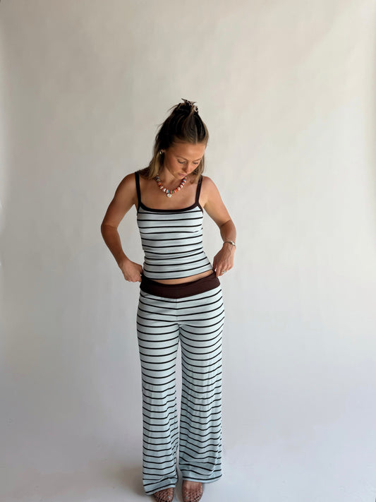 Blue Mocha Striped Set