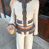 Contrast Knit Pants