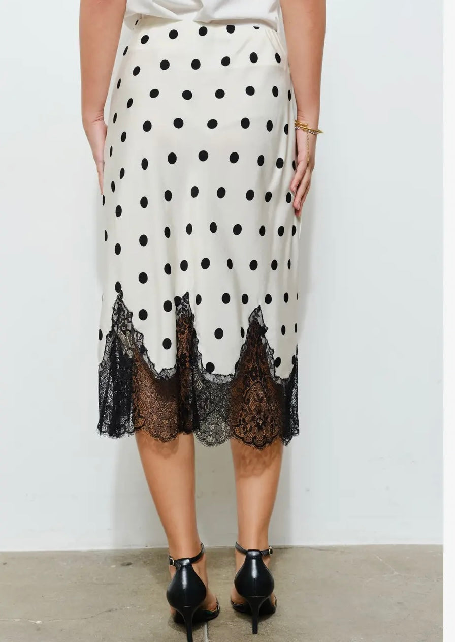 Chic Polka Dot Midi Skirt