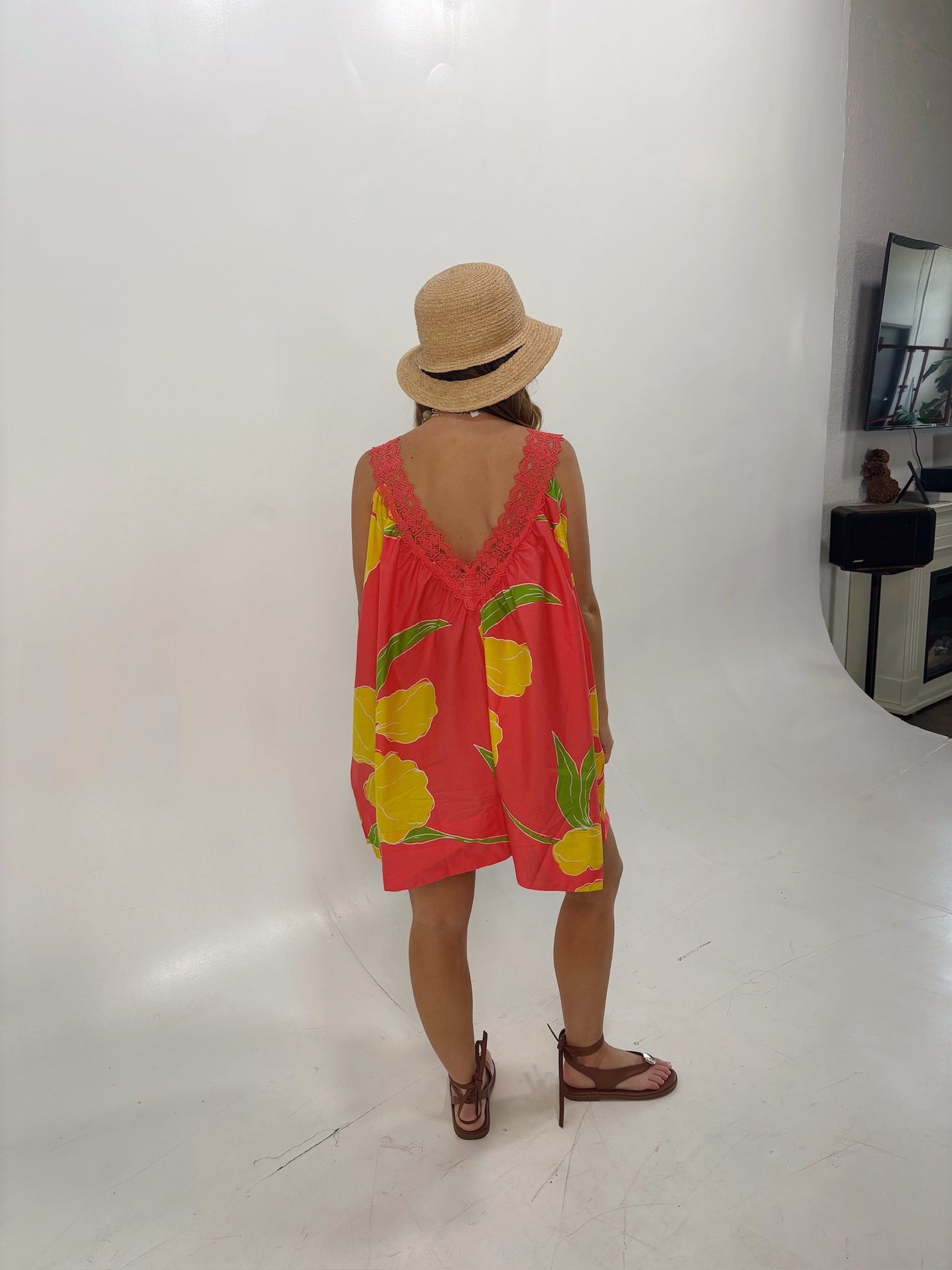 Coral Swing Mini Dress