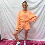 Peach Sweat Shorts Set