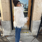 Frosted Cream Fur Coat