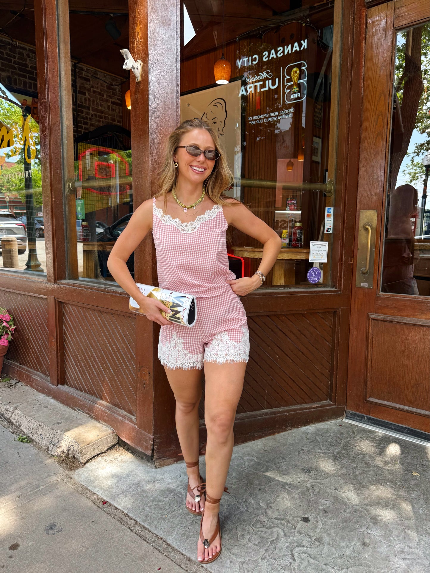 Blush Gingham Shorts