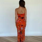 Orange Floral Maxi Dress