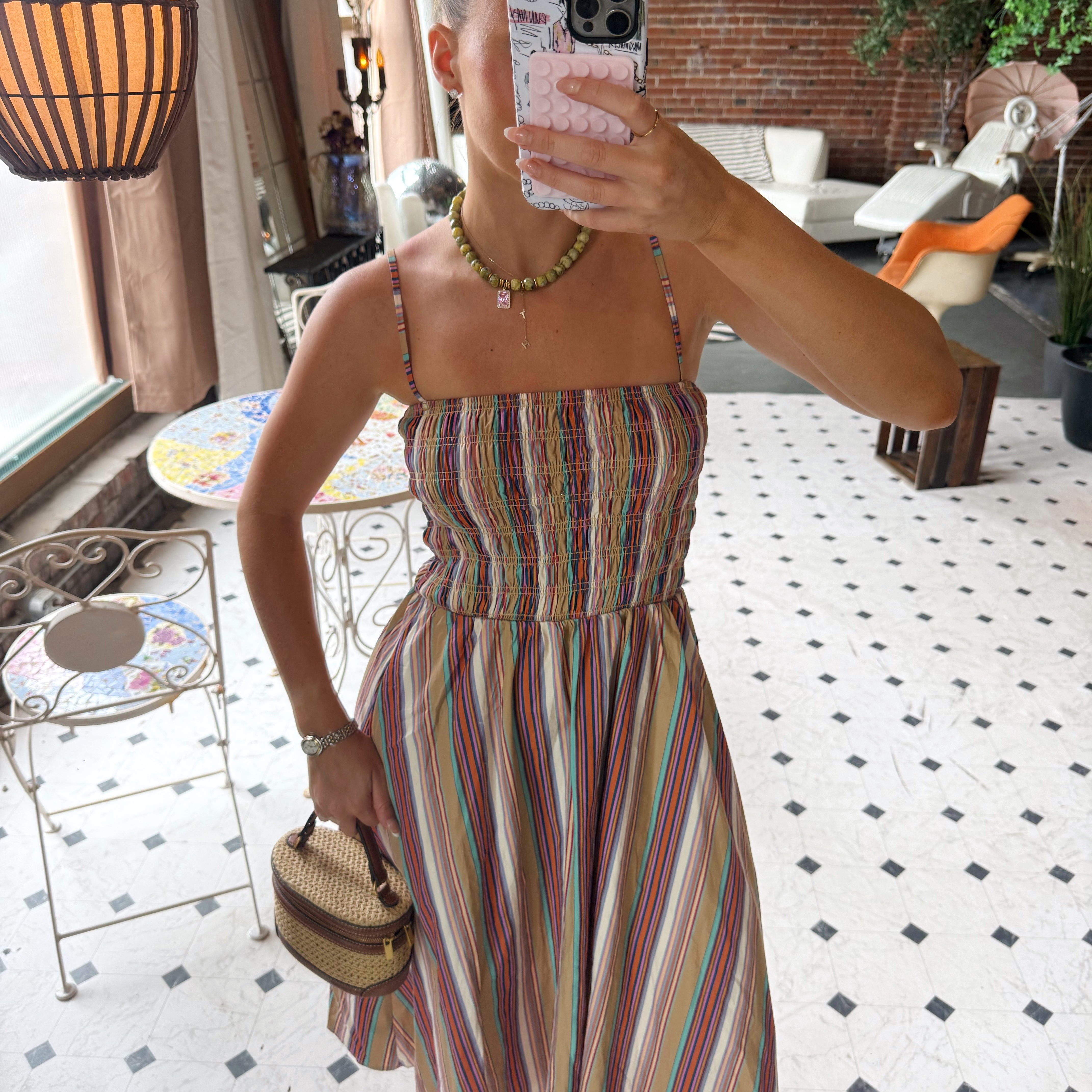 Multicolor Striped Maxi Dress