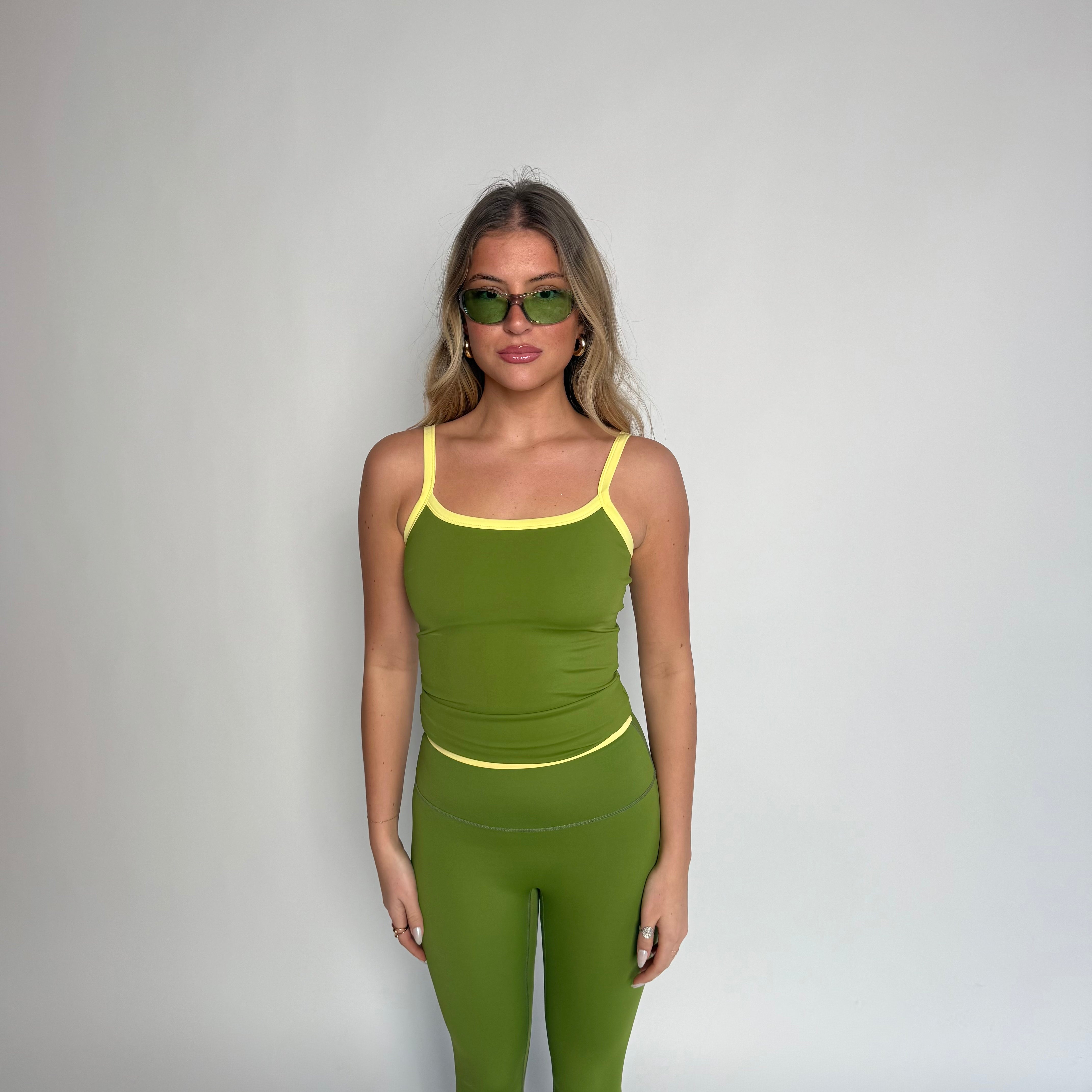 Sporty Lined Tank (GREEN)