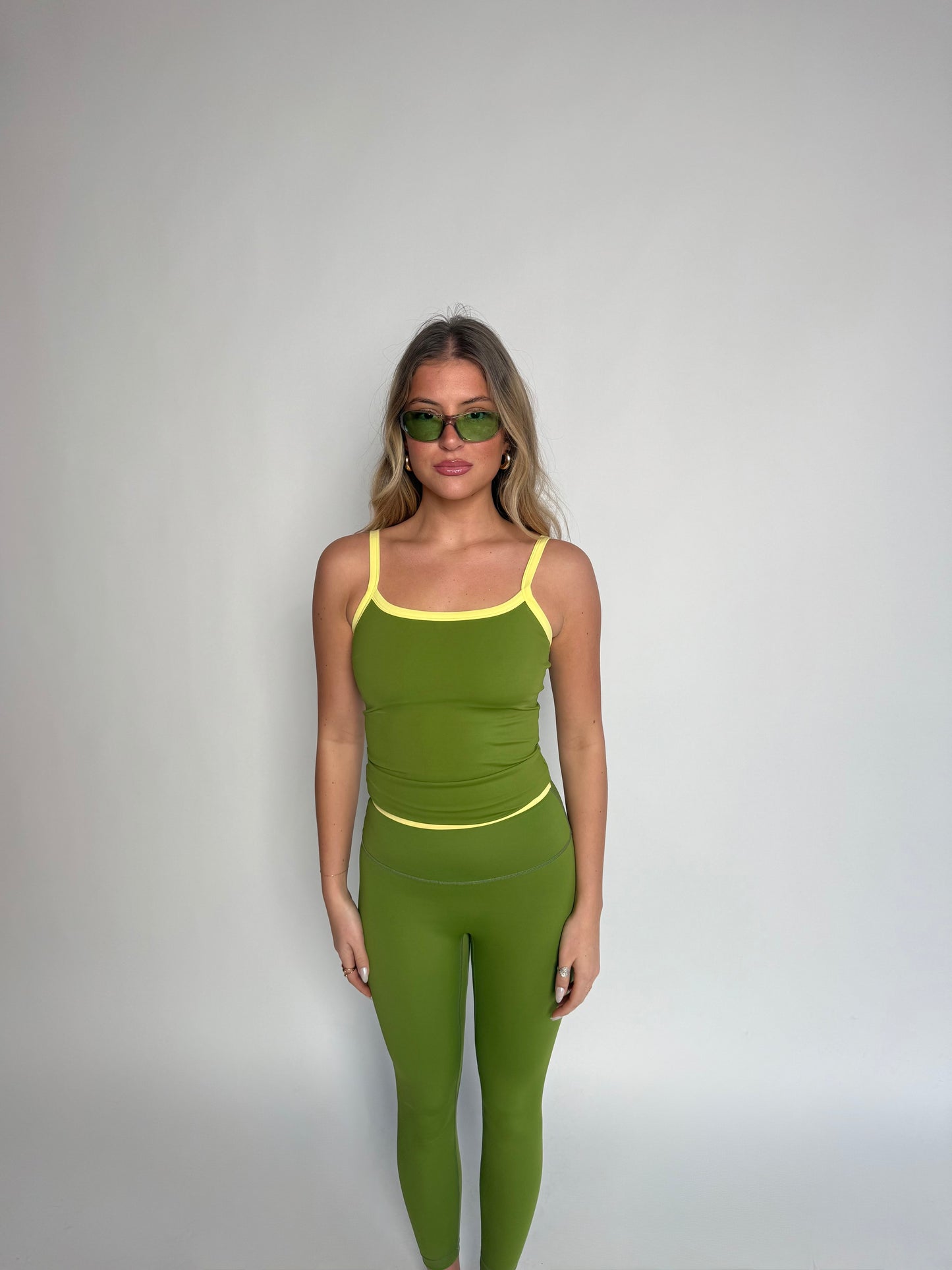 Sporty Double Layer Leggings (Green)