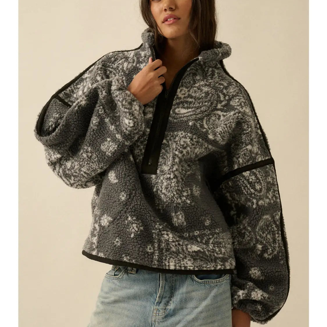 PREORDER Grey Bandana Sherpa Fleece