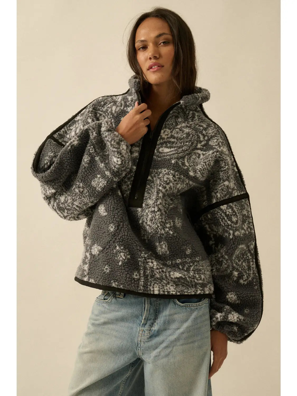 PREORDER Grey Bandana Sherpa Fleece