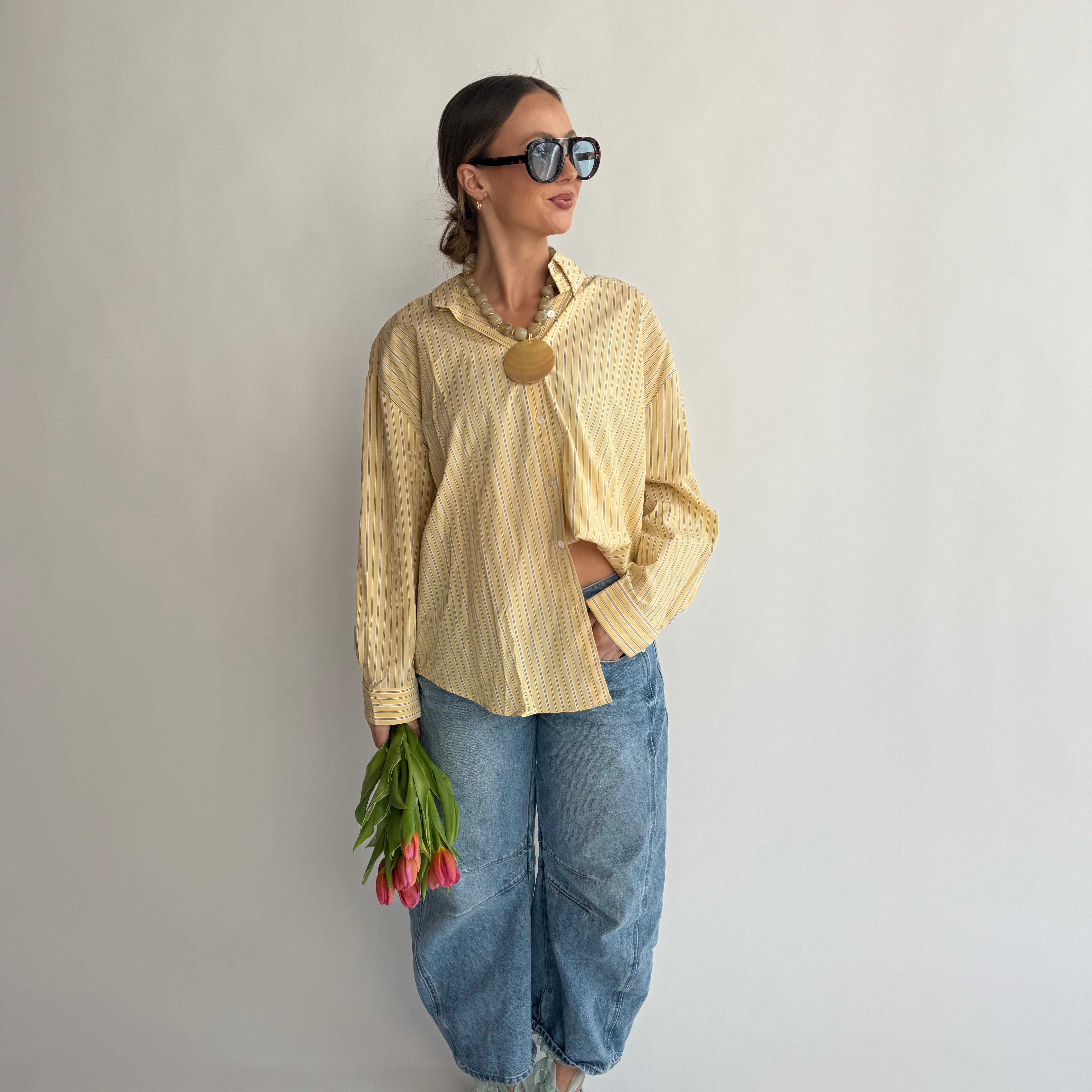 Yellow Striped Button Down