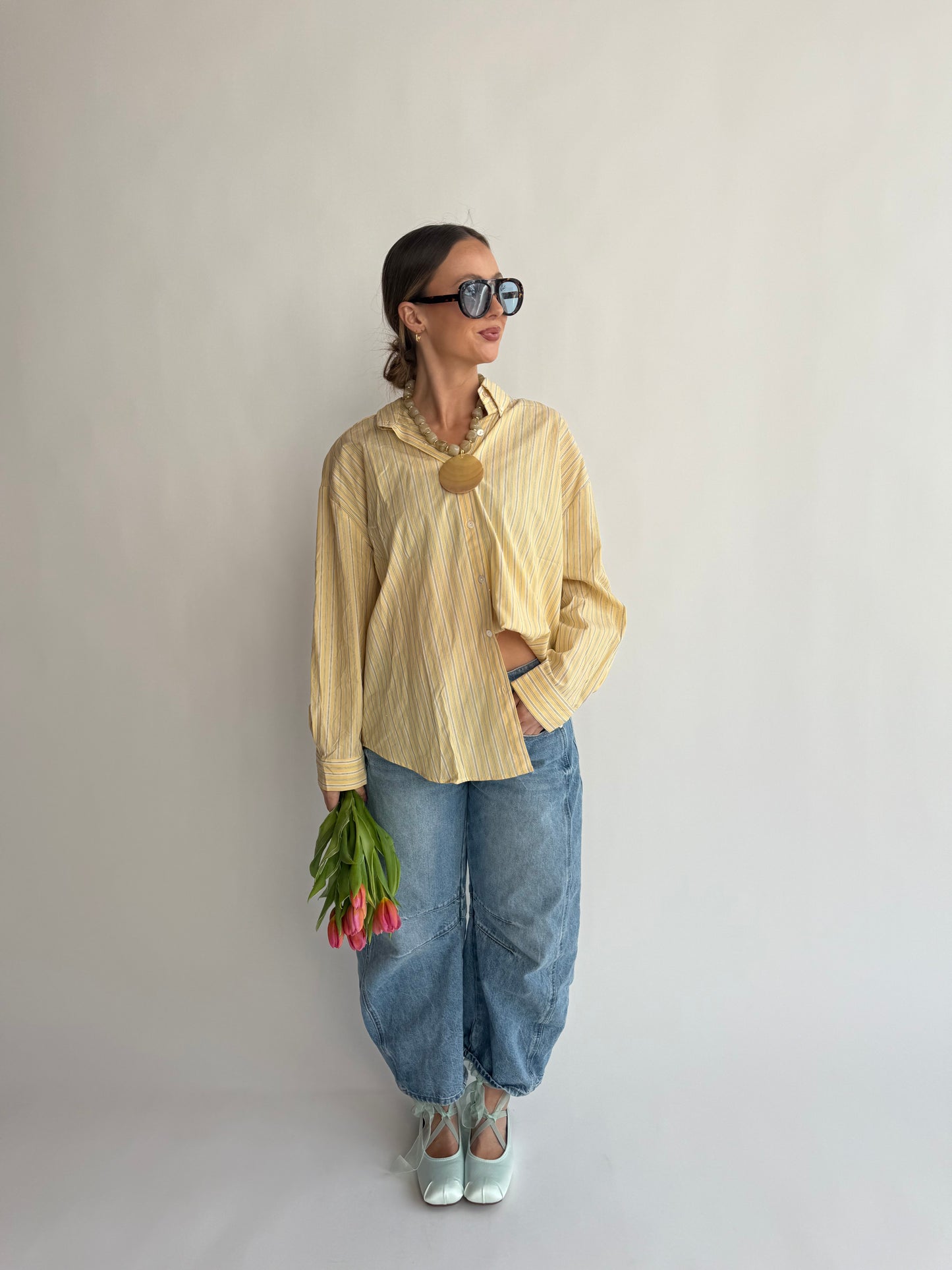 Yellow Striped Button Down