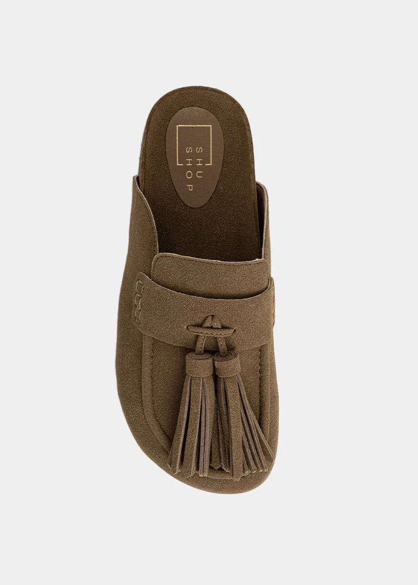 Taupe Suede Ariana Mule