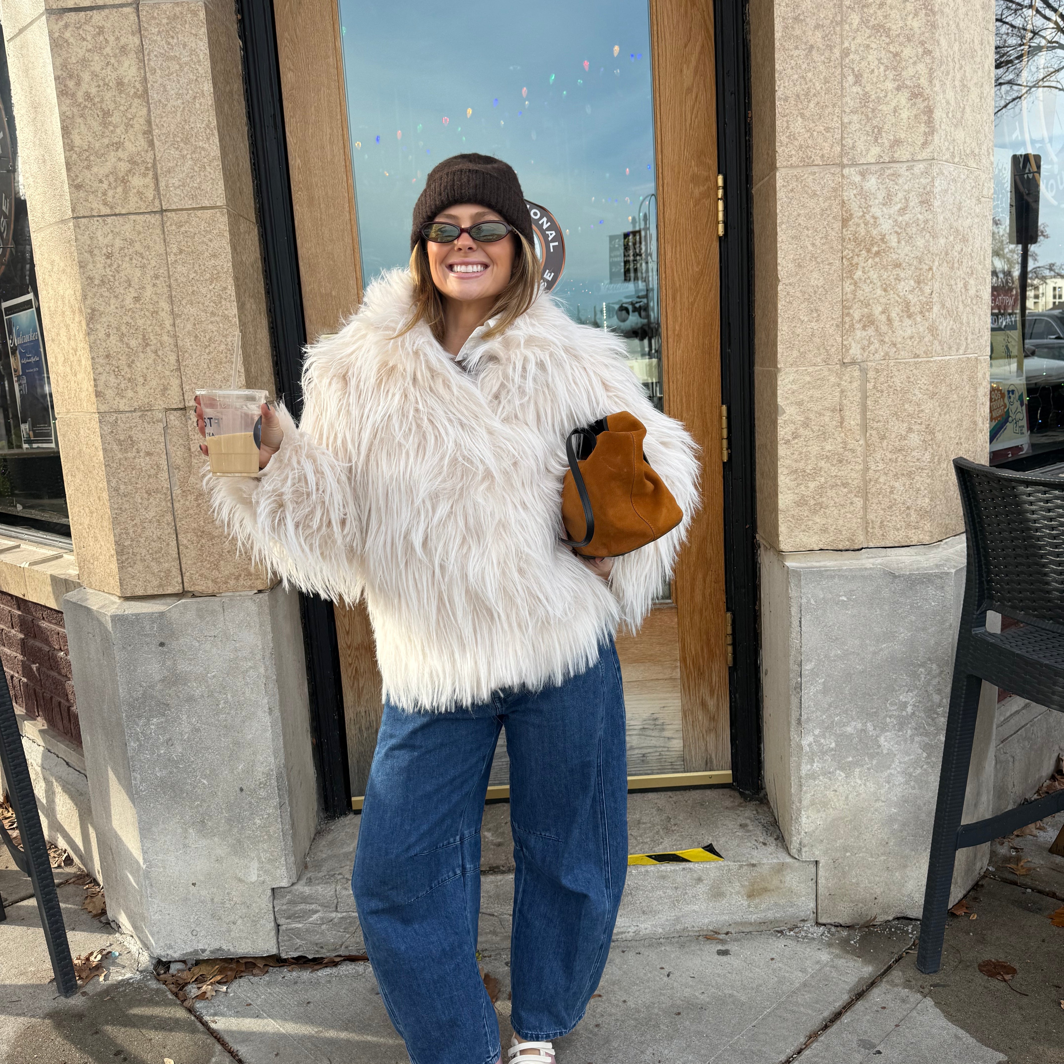 Frosted Cream Fur Coat