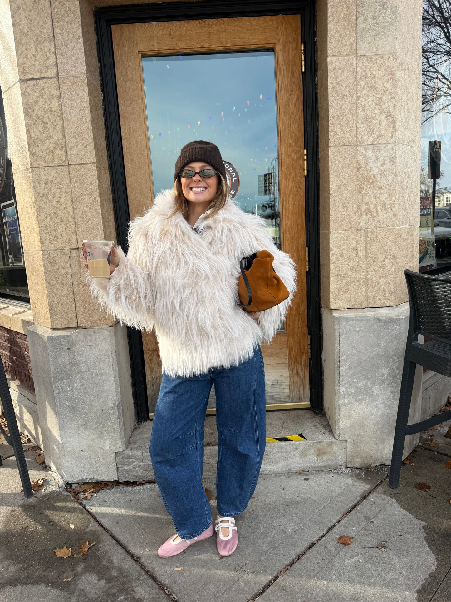 Frosted Cream Fur Coat