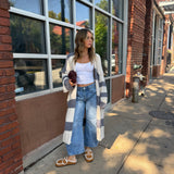Chunky Striped Cardigan (Charcoal)