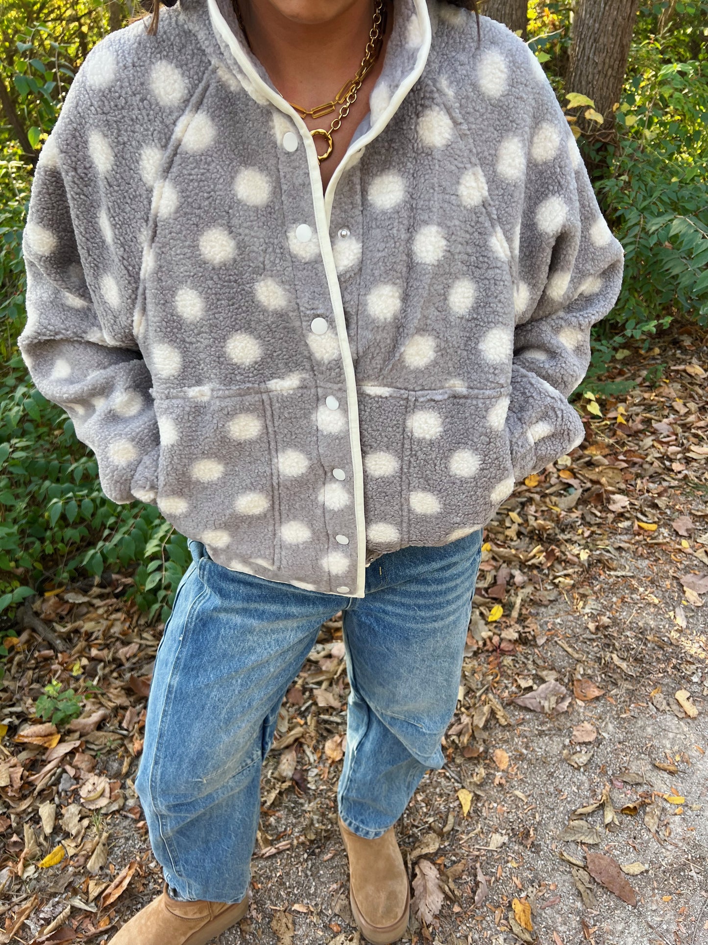 Polka Dot Sherpa Jacket