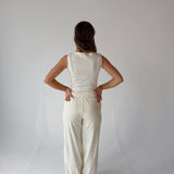 Sleeveless Floral Button Front Top