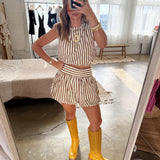 Whitney Striped Bubble Hem Skort