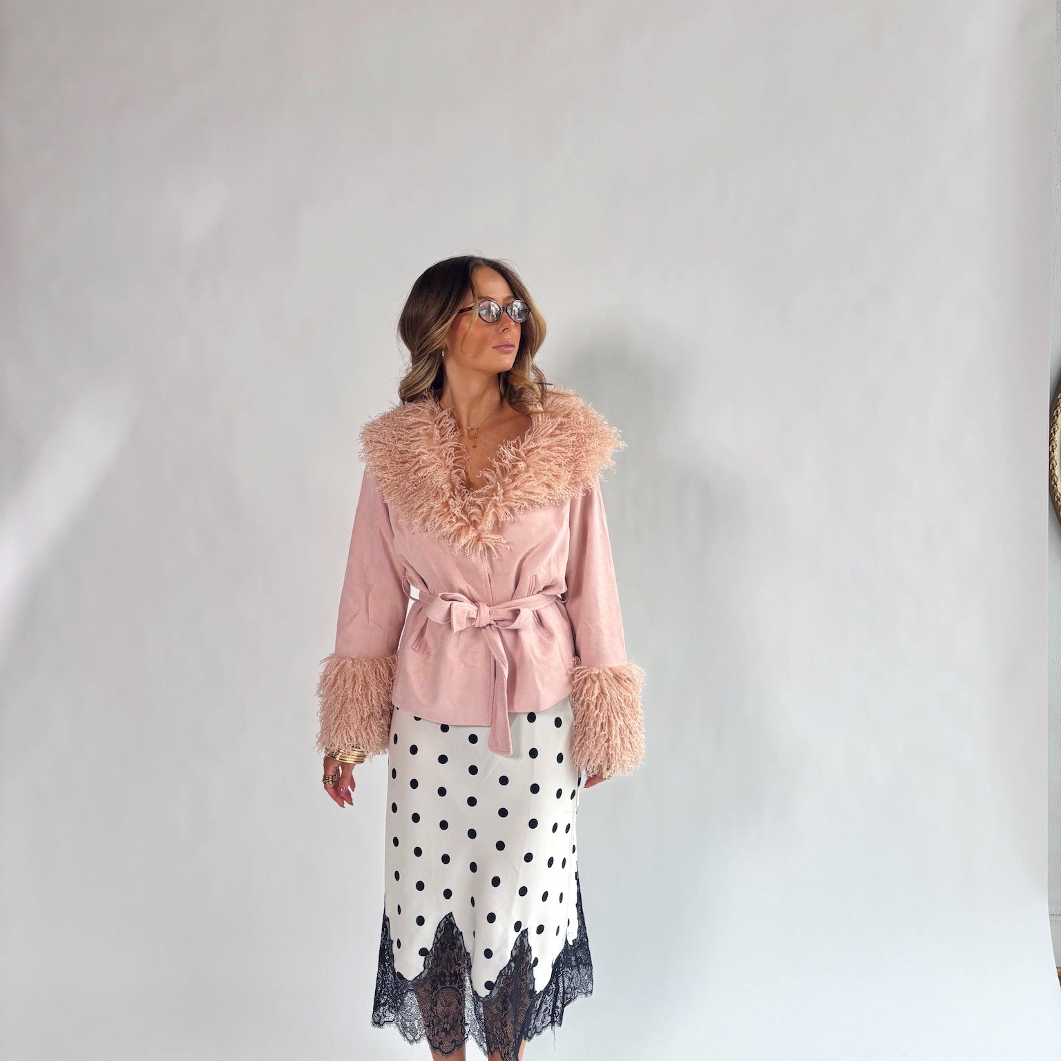 Chic Polka Dot Midi Skirt