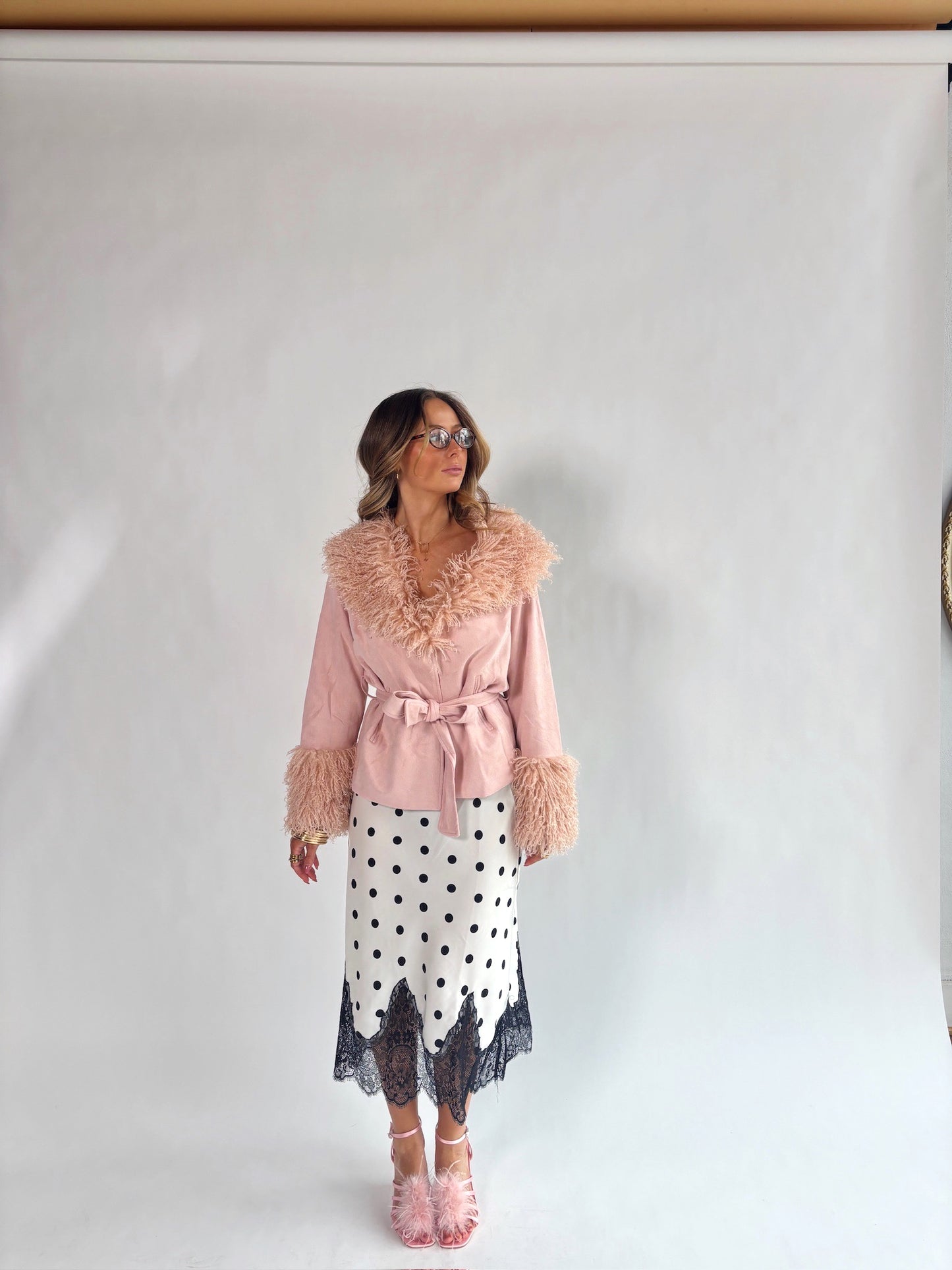 Chic Polka Dot Midi Skirt