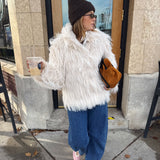 Frosted Cream Fur Coat