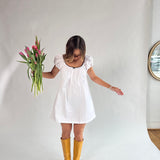 Kara Baby Doll Dress (White)