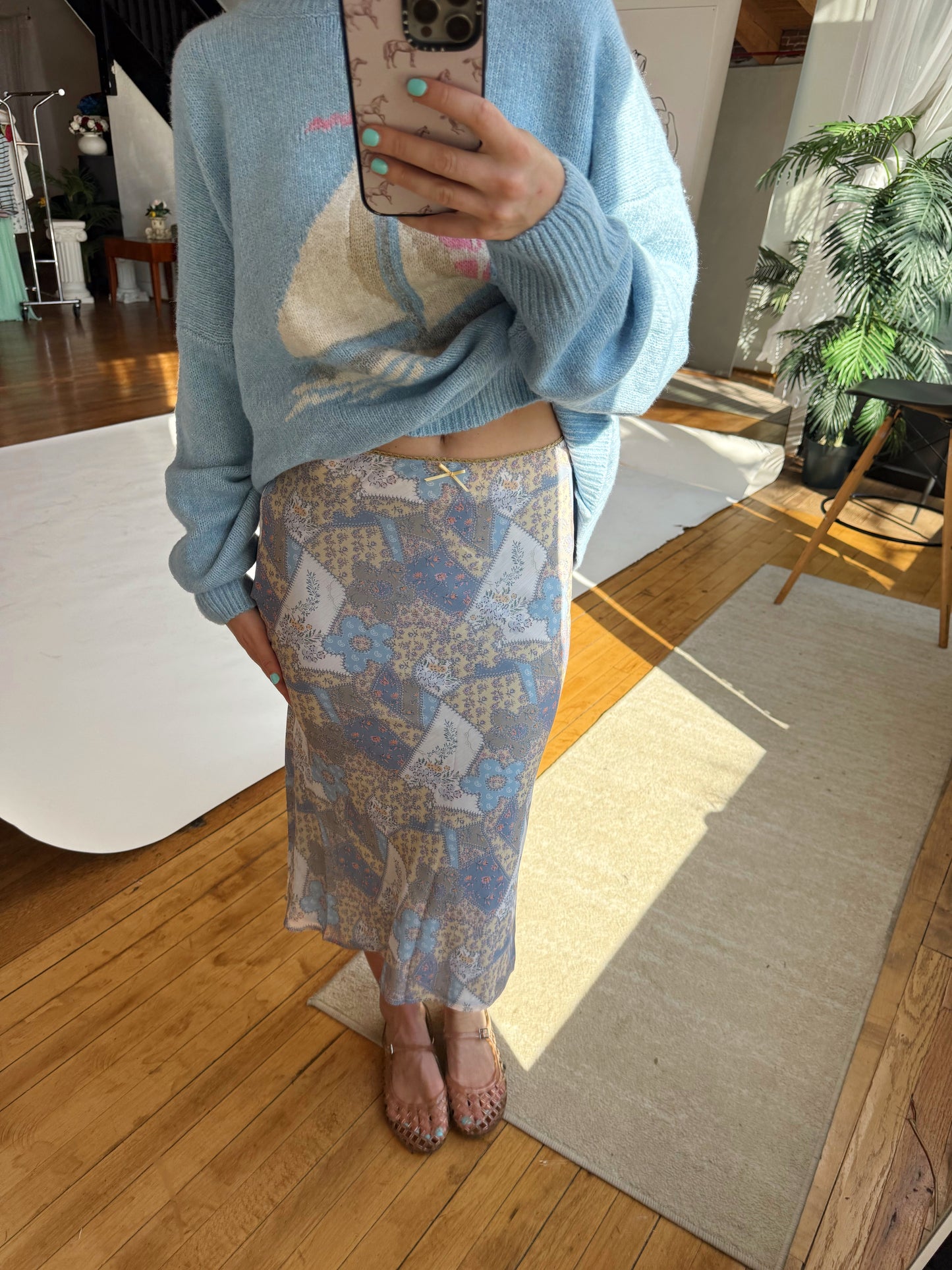Patchwork Midi Skirt
